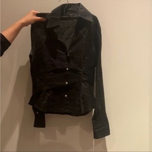 Sisley Button Down Linen Blouse Size M